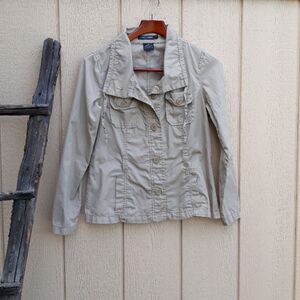 French‎ Cuff Safari Jacket Tan Outerwear Sz M